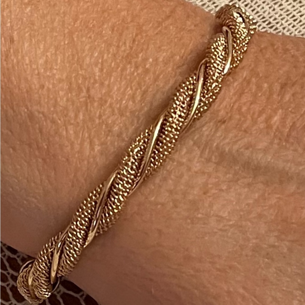 Gold Wide Bangle Bracelet Women Multi-layer Winding Wave Big Open jewelry